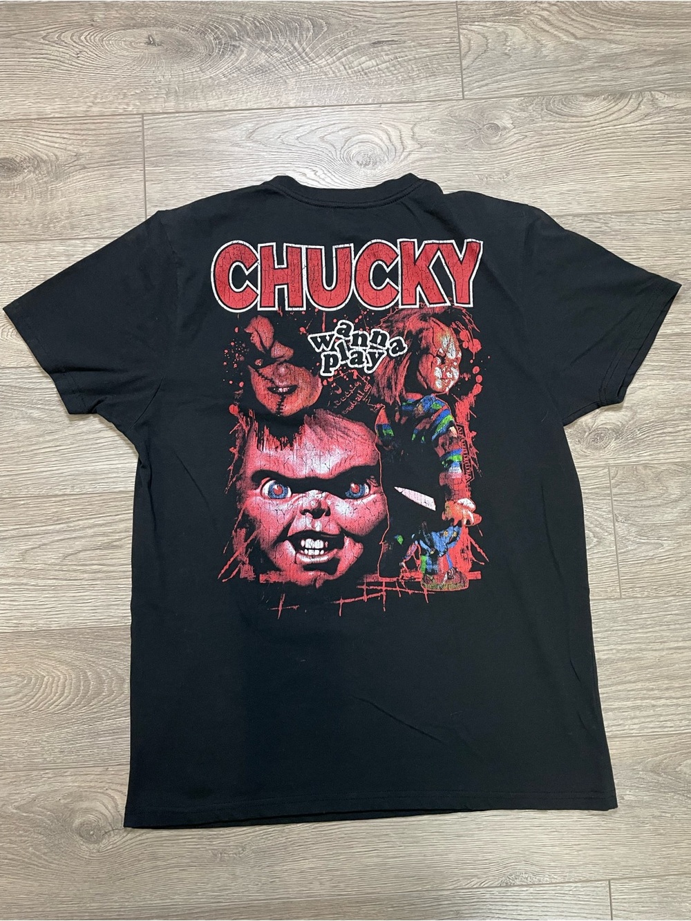 Chucky Child's Play Movie T-Shirt |‎ Horror Graphics Front & Back Size L